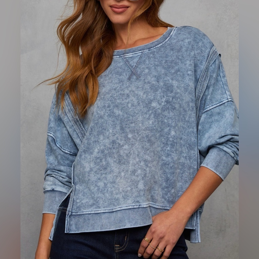 VICI - Acid Wash Pullover Sweatshirt - Picture 6 of 9